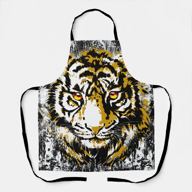 Realistischer Tiger - Cooler Tiger Kopf Zeichnend  Schürze (Vorderseite)