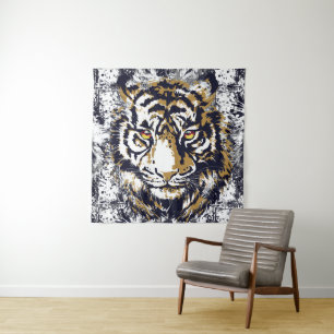 Realistischer Tiger - Cooler Tigerkopf Zeichnend B Wandteppich