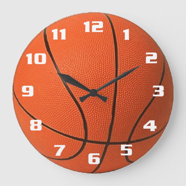 Realistischer und cooler Basketball Große Wanduhr (Vorderseite)