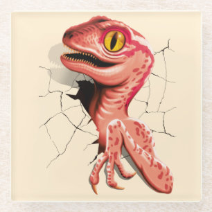 Realistischer Velociraptor Dinosaur Hatching Glasuntersetzer