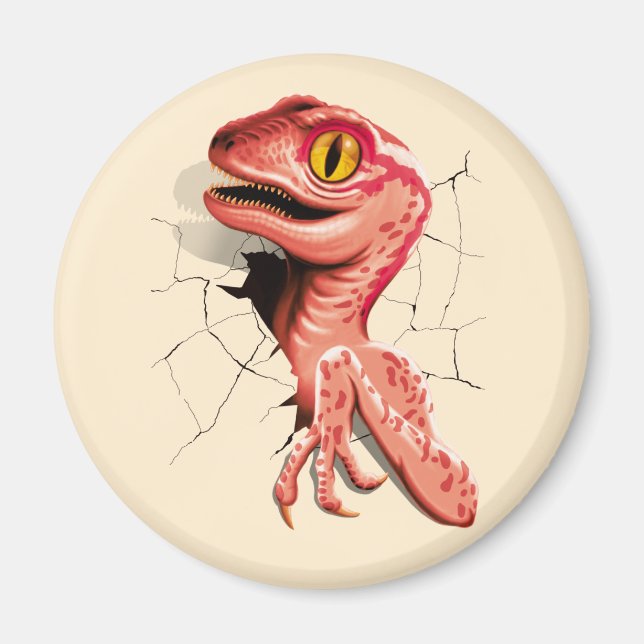 Realistischer Velociraptor Dinosaur Hatching Magnet (Vorne)