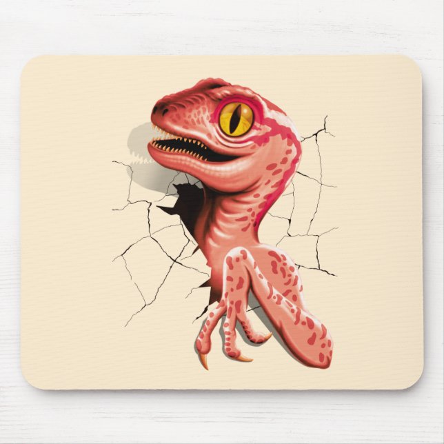 Realistischer Velociraptor Dinosaur Hatching Mousepad (Vorne)