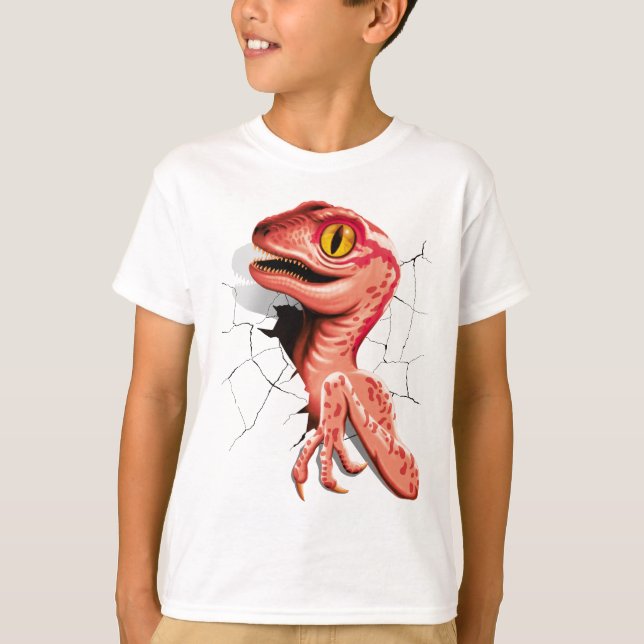 Realistischer Velociraptor Dinosaur Hatching T-Shirt (Vorderseite)