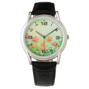 Realistischer verschwommener Frühlingshintergrund- Armbanduhr