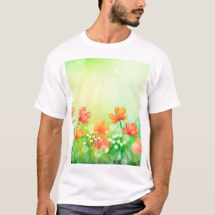 Realistischer verschwommener Frühlingshintergrund- T-Shirt
