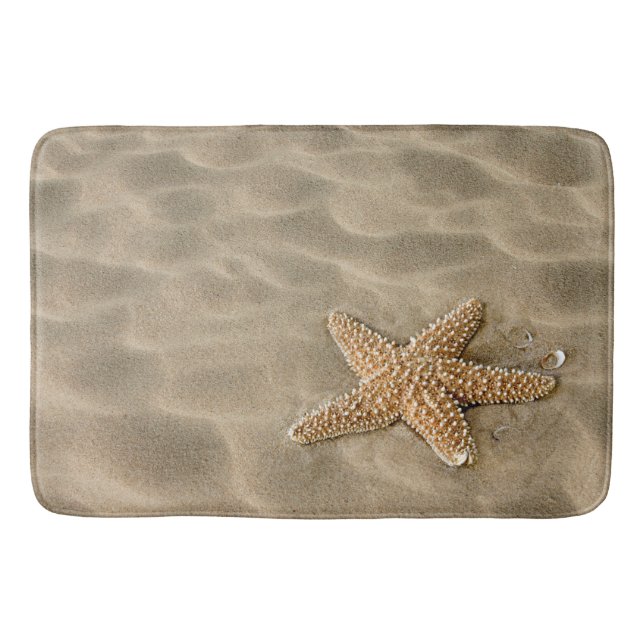 Realistischer weicher Strand-Sand mit Starfish Badematte (Vorderseite)