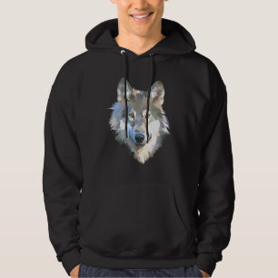 Realistischer weißer Wolf realistischer Tierdruck  Hoodie