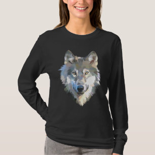 Realistischer weißer Wolf realistischer Tierdruck T-Shirt