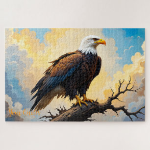 Realistischer Weißkopfseeadler auf einem Ast bei S