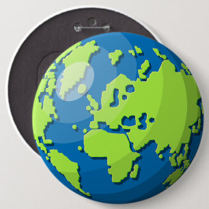 Realistisches 3D-Globus-Design Erde Planet Kunst Button