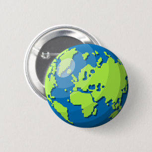 Realistisches 3D-Globus-Design Erde Planet Kunst Button