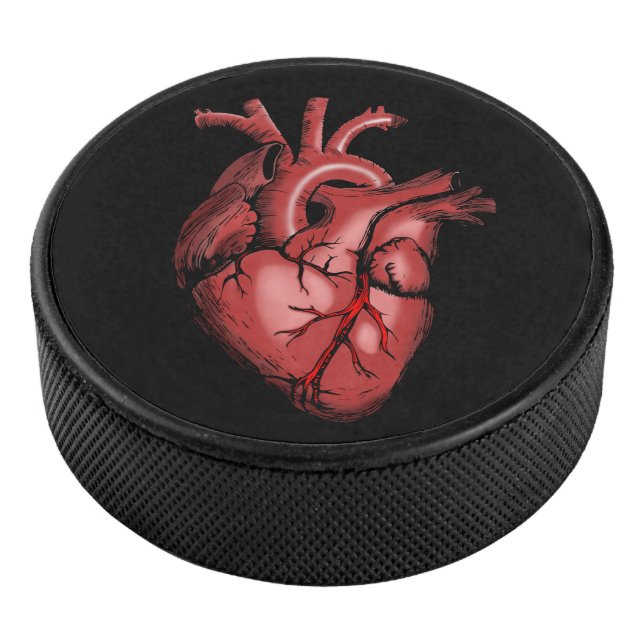 Realistisches Anatomisches Herzbild Eishockey Puck (3/4)