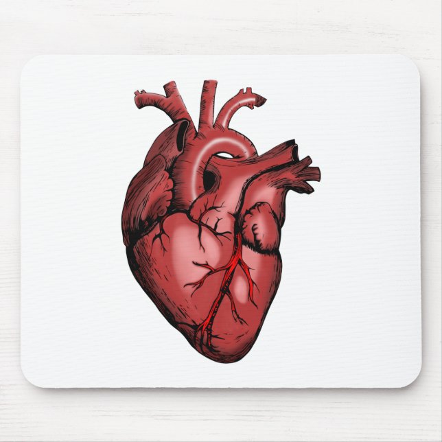 Realistisches Anatomisches Herzbild Mousepad (Vorne)