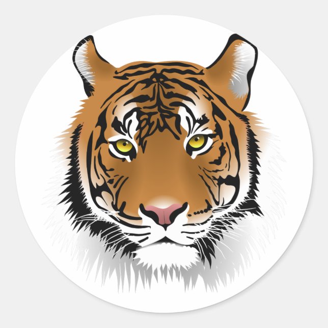 Realistisches Bengalisches Tigergefecht Runder Aufkleber (Vorderseite)