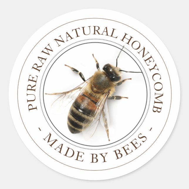 Realistisches Bienenwabensiegel Runder Aufkleber (Vorderseite)
