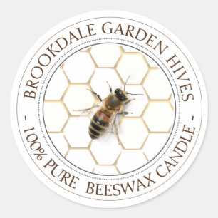 Realistisches Bienenwachs-Kerzensiegel Runder Aufkleber