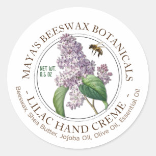 Realistisches Bienenwachs-Lotion-Butter-Lilac-Labe Runder Aufkleber