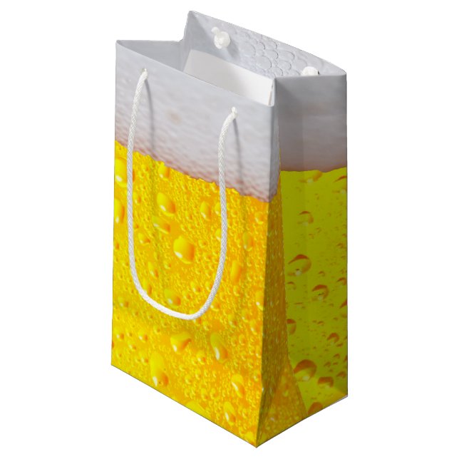 Realistisches Bier Kleine Geschenktüte (Vorderseite Schrägansicht)