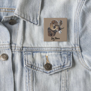 Realistisches Big Horn Sheep Button