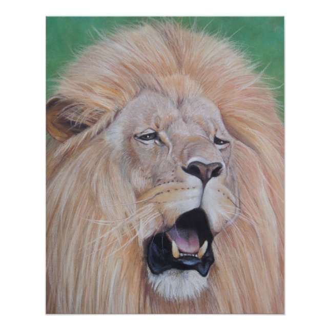 Realistisches Bild von Löwe, der große Katzenwild  Poster (Vorderseite)