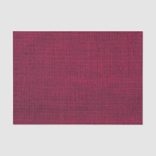 Realistisches Burlap Rustic Simple Magenta Burgund Seidenpapier (Vorderseite)