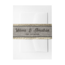 Realistisches Burlap Rustikales Bauernhaus Gold &  Einladungsbanderole