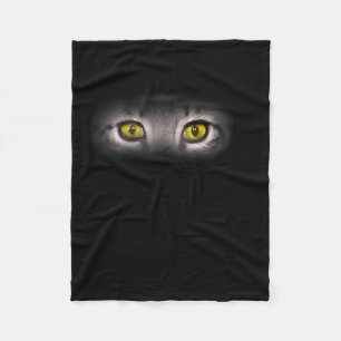 Realistisches Cat Eyes Kitty Feline Grafik Schwarz Fleecedecke