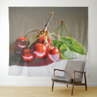 Realistisches Cherry Still Life mit Blätter Kunst