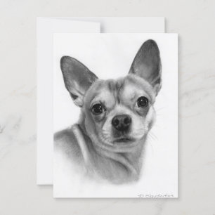 Realistisches Chihuahua-Handgemälde Postkarte