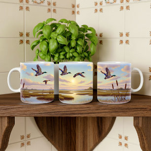 Realistisches Design der Mallard Digital Painting Kaffeetasse