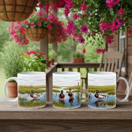 Realistisches Design der Mallard Digital Painting Kaffeetasse