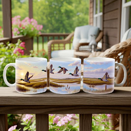 Realistisches Design der Mallard Digital Painting Kaffeetasse