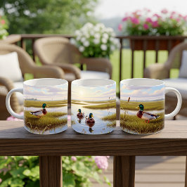 Realistisches Design der Mallard Digital Painting Kaffeetasse