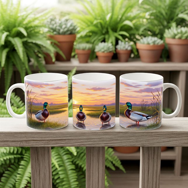 Realistisches Design der Mallard Digital Painting  Kaffeetasse (Von Creator hochgeladen)