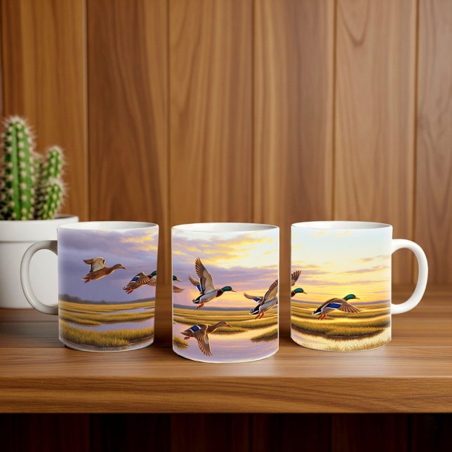 Realistisches Design der Mallard Digital Painting  Kaffeetasse (Von Creator hochgeladen)