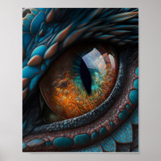 Realistisches Drachenauge Poster