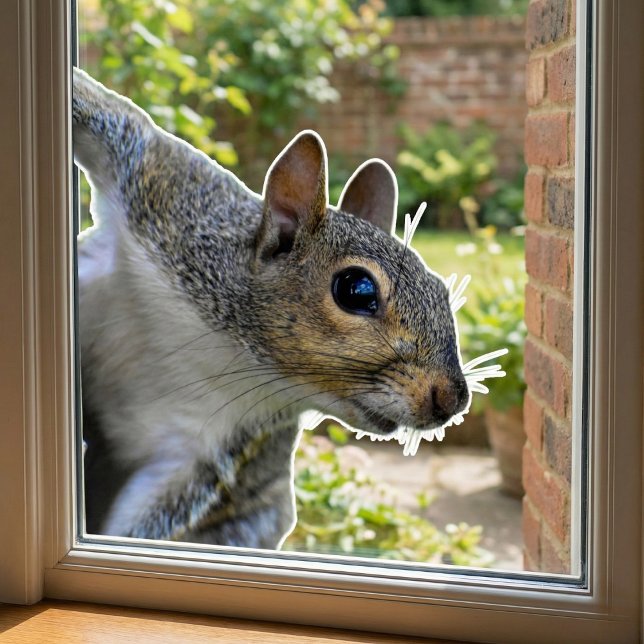 Realistisches Eichhörnchenklammern Fensteraufkleber (Realistic Squirrel Window Cling)