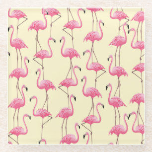 Realistisches Flamingo-Bird-Muster Glasuntersetzer