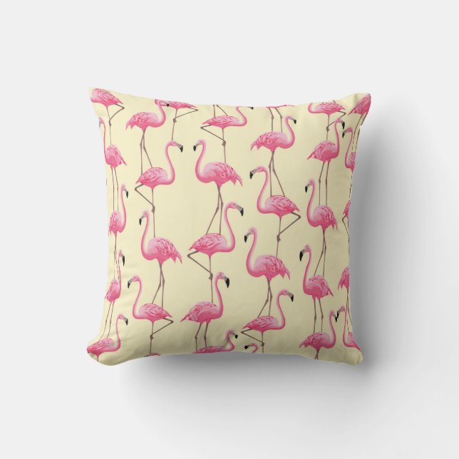 Realistisches Flamingo-Bird-Muster Kissen (Vorderseite)