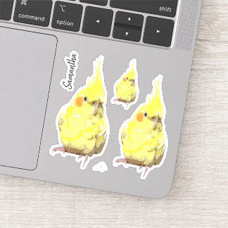 Realistisches Gelbcockatiel-Gemälde nach Maß Aufkleber