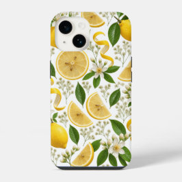 Realistisches gepresstes Zitronen- und botanisches iPhone 14 Hülle