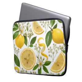 Realistisches gepresstes Zitronen- und botanisches Laptopschutzhülle