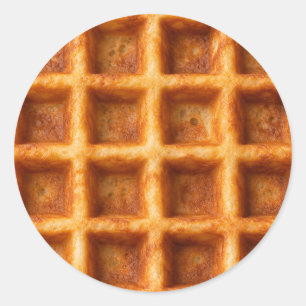 Realistisches getoastetes quadratisches Waffel-Des Runder Aufkleber