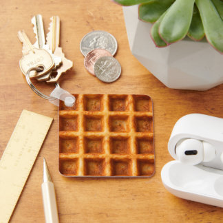 Realistisches getoastetes quadratisches Waffel-Des Schlüsselanhänger