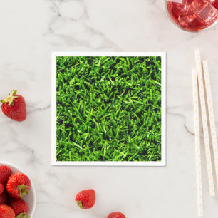 Realistisches Gras Foto Textur Funny Bright Green Serviette