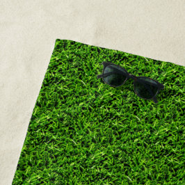 Realistisches Gras Foto Textur Funny Bright Green Strandtuch