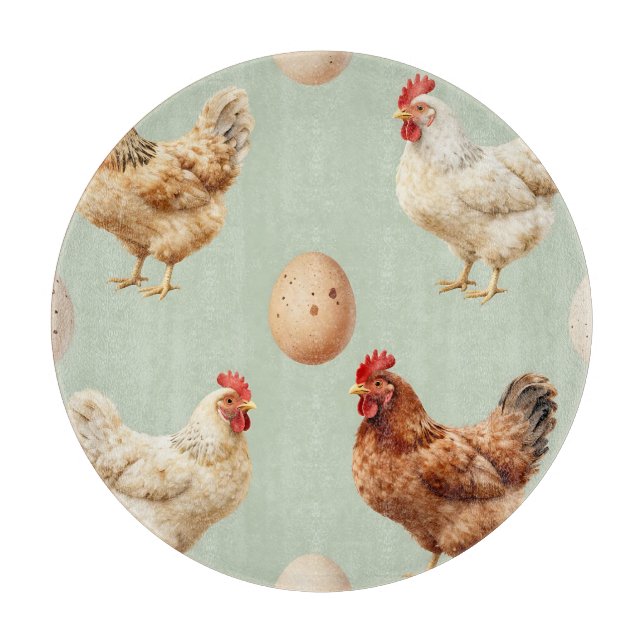 Realistisches Hühner-Frisch-Eier-Muster Schneidebrett (Vorderseite)