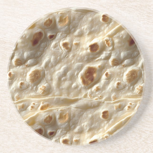 Realistisches Mehl Tortilla Getränkeuntersetzer (Vorne)
