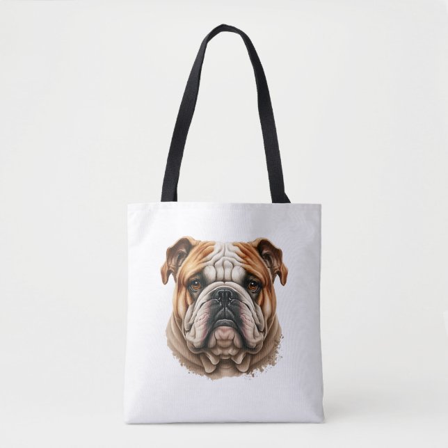 Realistisches niedliches Bulldogingprofil Tasche (Vorderseite)