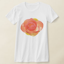 Realistisches Pfirsich-Seerosen-Blumen-T-Shirt T-Shirt